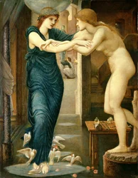 Az istenség fellobbantja a tüzet, a „Pygmalión és a képmás” sorozatból, 1868-70